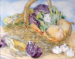 Verduras en una cesta, 2012